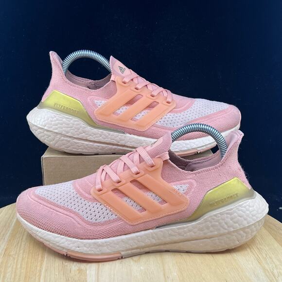 Adidas Ultraboost 21 Womens Ambient Blush Pink Athletic Running Shoe FY3953 Sz 7 - Picture 1 of 10